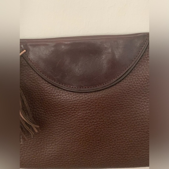 Brighton Women's Brown TwoTone Leather Magnetic Closure Clutch CrossBody Handbag - Picture 4 of 16